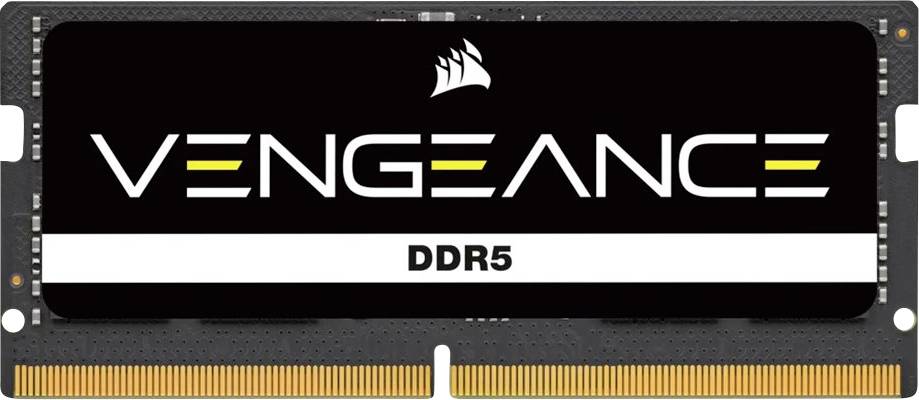Corsair Vengeance DDR5 desktopgeheugenmodule met zwarte koelvinnen en witte 'VENGEANCE' branding.