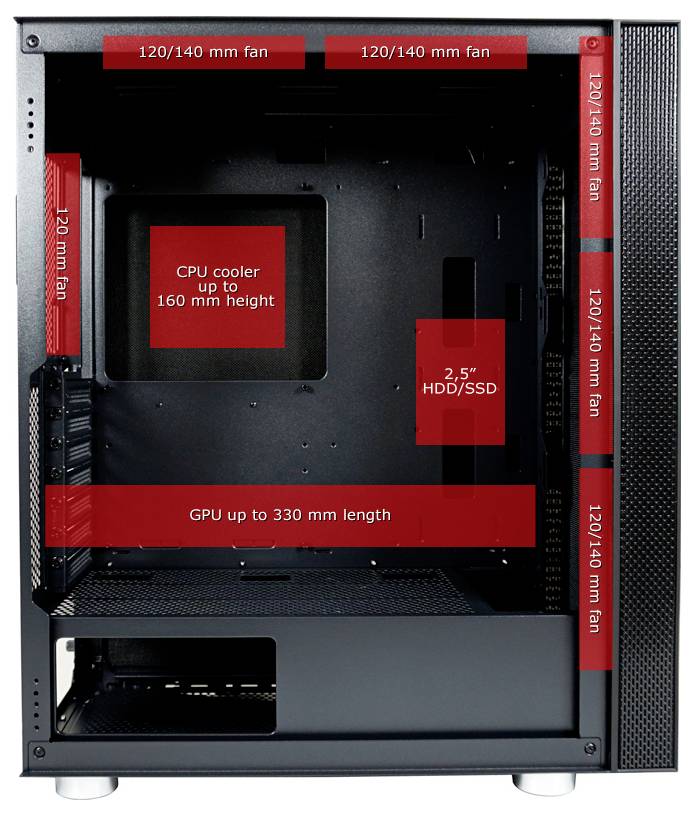 LC Power 8000B Midi-tower PC-behuizing Zwart-7
