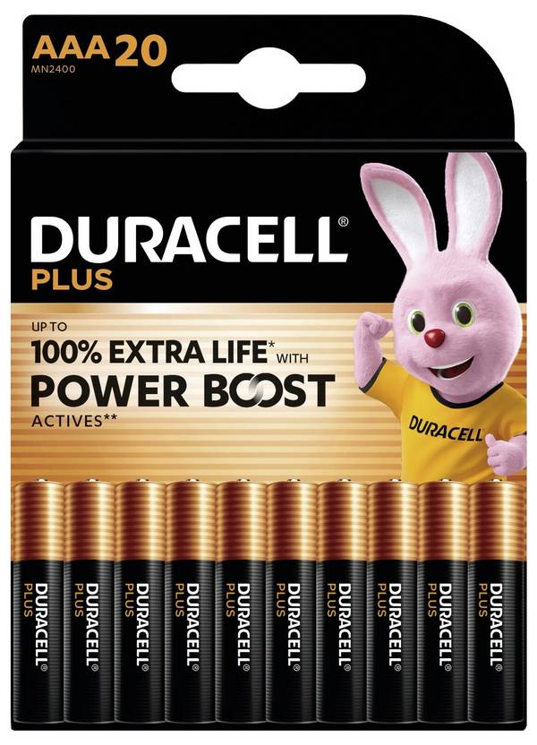 Duracell Plus Power Boost AAA batterij (potlood) Alkaline 1.5 V 20 stuk(s)