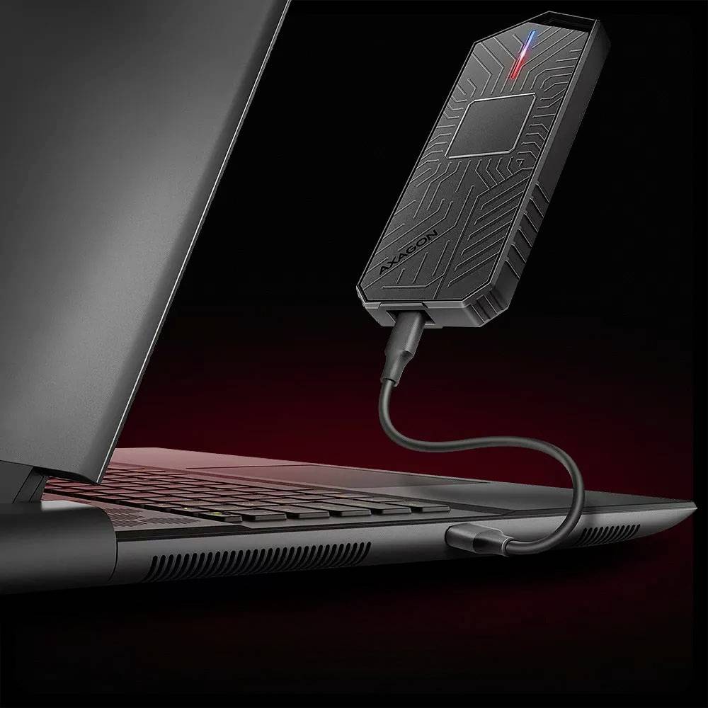 AXAGON USB-C 10 Gbps Game M2 Gehuse fr NVMe  SATA M2 SSD – Foto 2 von 3