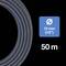 Slang met een lengte van 50 meter en een diameter van 13 mm (1/2 inch) op een zwarte achtergrond.