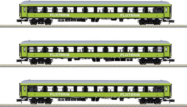 MiniTrix 15462 N set van 3 sneltreinrijtuigen FlixTrain van de trainpool, MHI