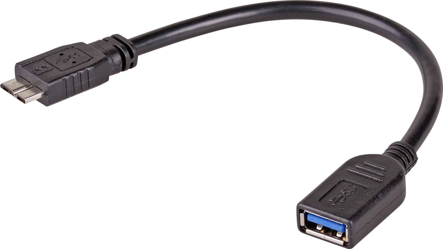 Akyga USB Adapter [1x USB 2.0 bus A - 1x Micro-USB] AK-AD-30 15 cm Met OTG-functie