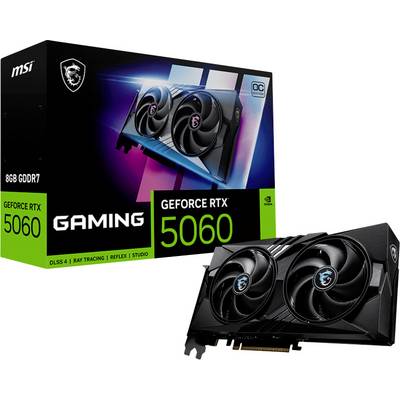 MSI Nvidia GeForce RTX 5060 Videokaart 8G Gaming OC 8 GB GDDR7-RAM PCIe x8 HDMI, DisplayPort Overclocked, Zero-Fan-Modus-0