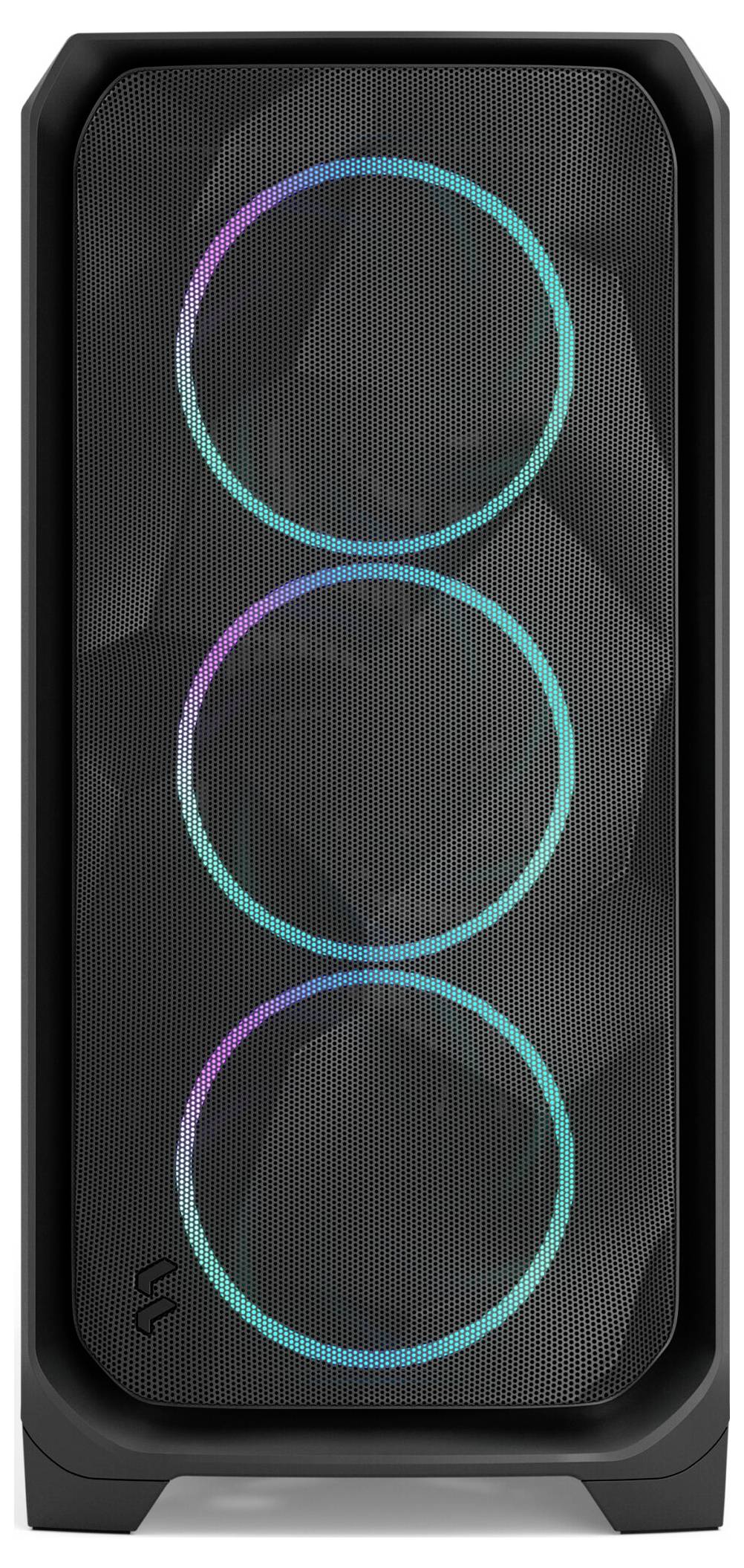 Fractal Design FD-C-MES3X-04 Full Tower PC-behuizing Zwart Geïntegreerde verlichting, Zijvenster, Stoffilter-1