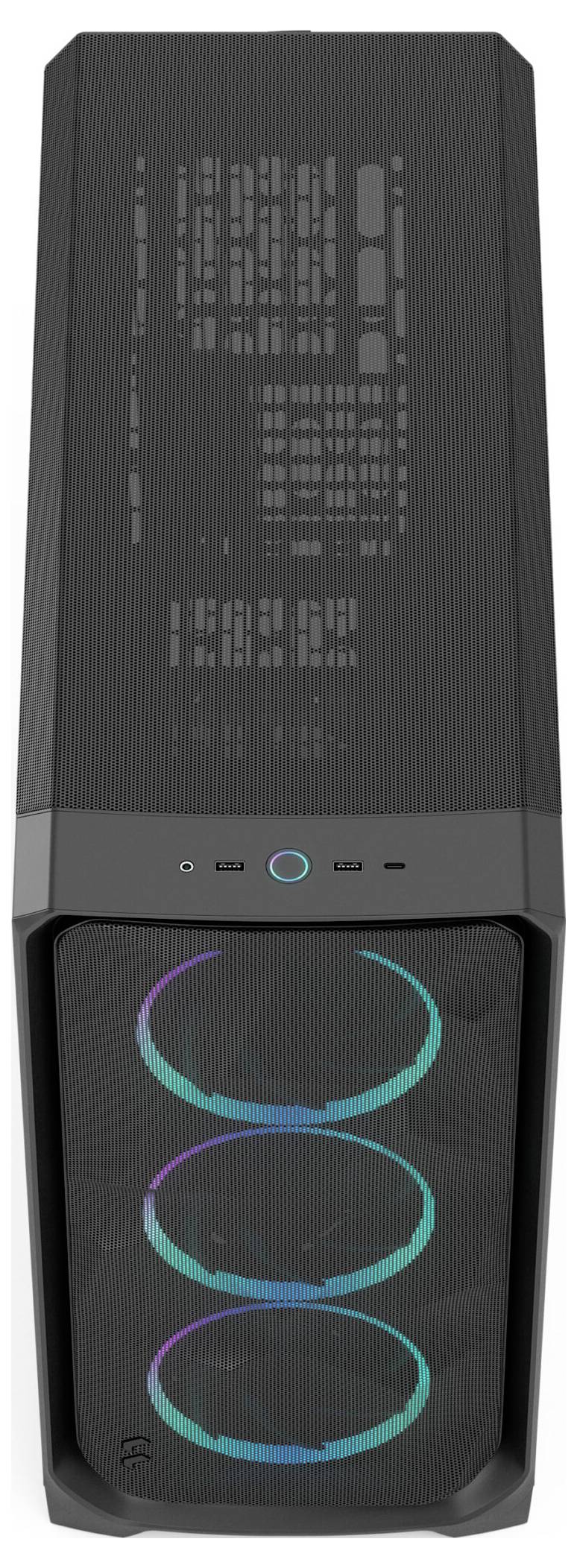 Fractal Design FD-C-MES3X-04 Full Tower PC-behuizing Zwart Geïntegreerde verlichting, Zijvenster, Stoffilter-5