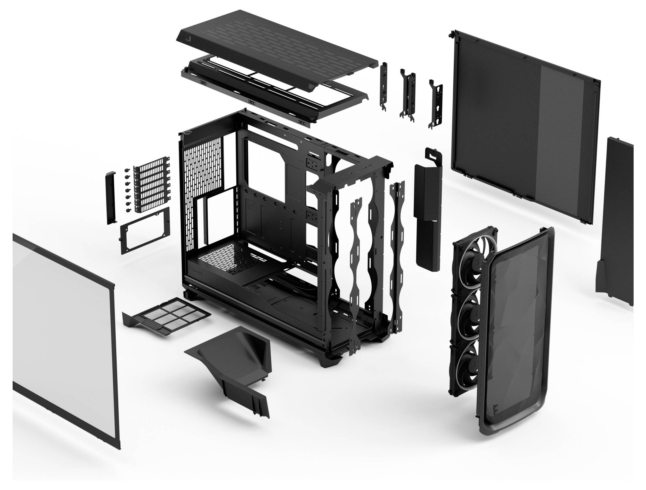 Fractal Design FD-C-MES3X-04 Full Tower PC-behuizing Zwart Geïntegreerde verlichting, Zijvenster, Stoffilter-13
