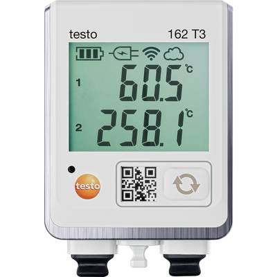 Een digitale thermometer toont 60,5°C en 25,8°C aan. Symbolen voor batterij, wifi en wolken bovenaan het display.