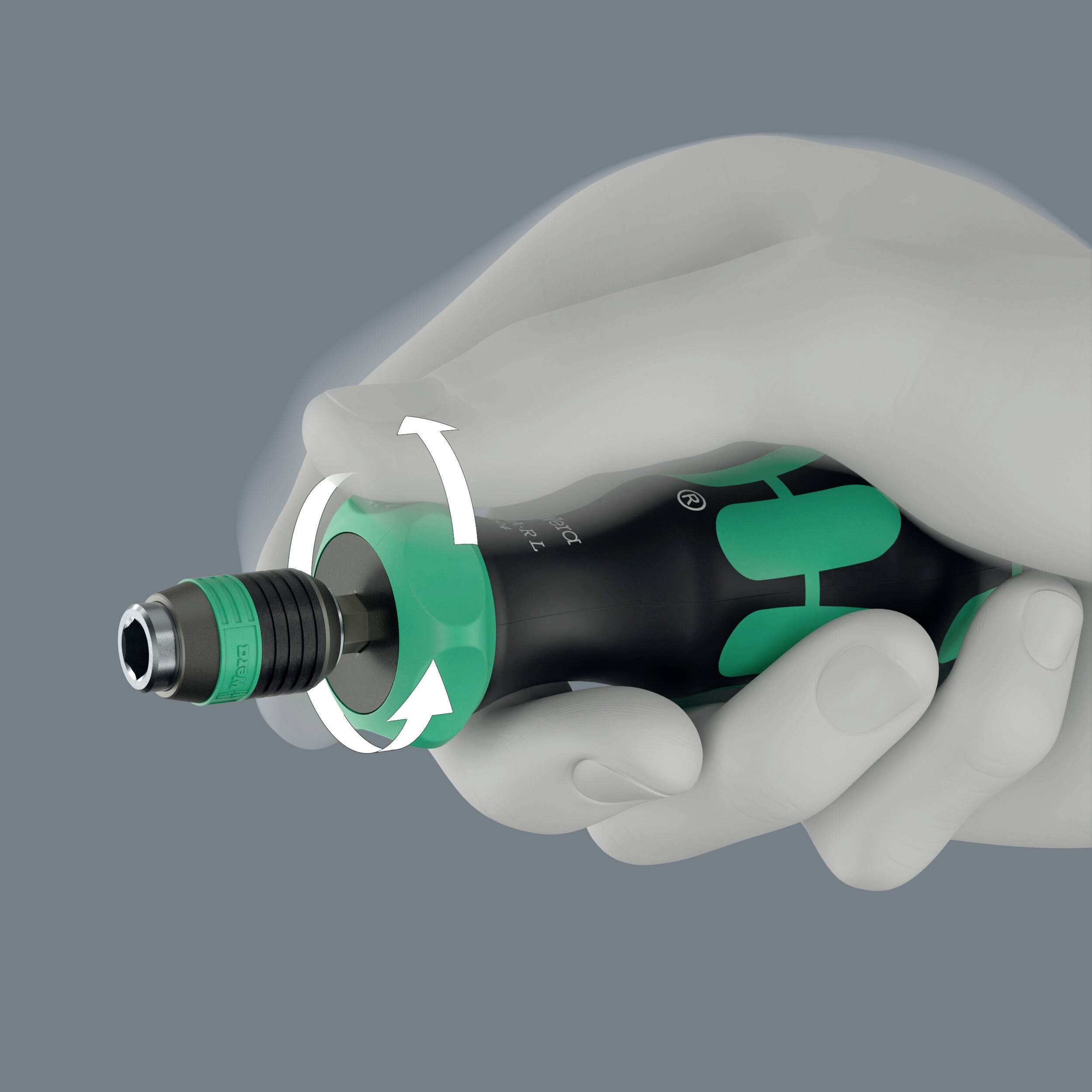 Wera 838 RA-R L Werkplaats Ratelschroevendraaier 1/4" (6.3 mm) DIN ISO 1173-3