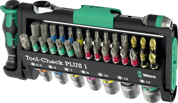 Wera Tool-Check PLUS 1 05049055001 Bitset 39-delig Plat, Kruiskop Phillips, Kruiskop Pozidriv, Inbus, Binnen-Torx, Torx BO