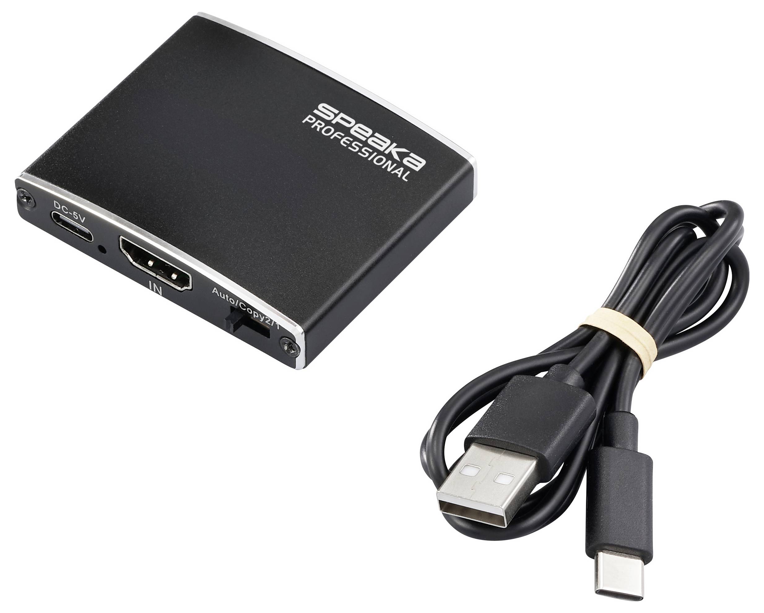 SpeaKa Professional SP-HDMIS-200 HDMI-splitter Met aluminium behuizing, Ultra HD-geschikt 3840 x 2160 Pixel Zwart-4