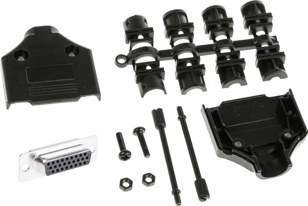 MH Connectors MHDTPPK15HD26FSK D-sub female connectorset 180 ° Aantal polen: 15 Soldeerkelk 1 stuk(s)