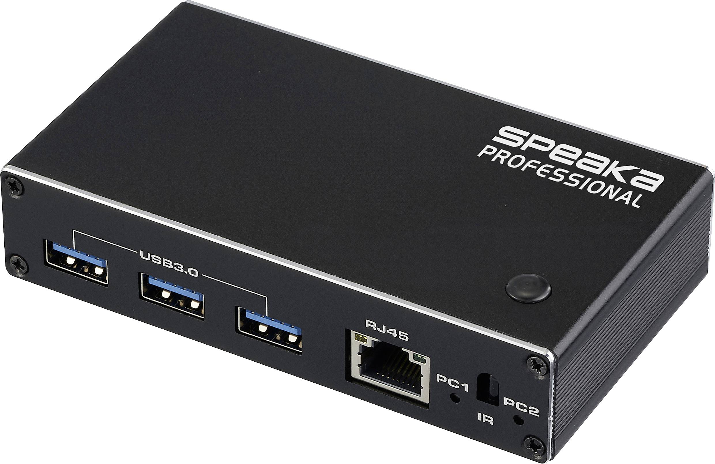 SpeaKa Professional HDMI 2.1 Slim KVM 2X1 USB3.0 +IR, Black HDMI-switch HDMI 3840 x 2160 Pixel-0