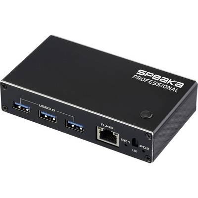 SpeaKa Professional HDMI 2.1 Slim KVM 2X1 USB3.0 +IR, Black HDMI-switch HDMI 3840 x 2160 Pixel-0