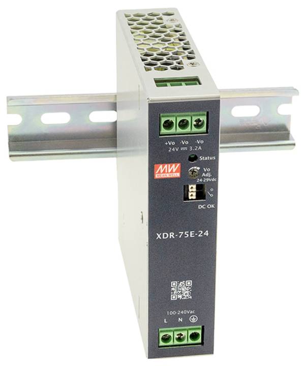 MEAN WELL XDR-75E-12 DIN-rail netvoeding  12 V 6.3 A 75.6 W   Inhoud 1 stuk(s)