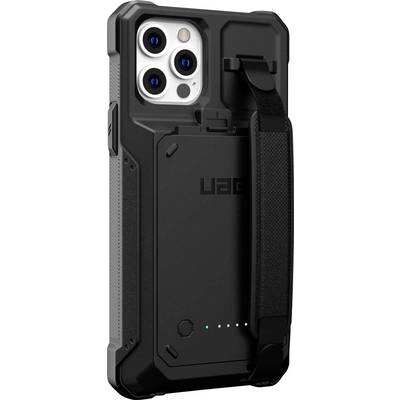 Een robuuste smartphone hoes met een gestructureerd design, handgreep en stevig frame, ontworpen voor bescherming en duurzaamheid.