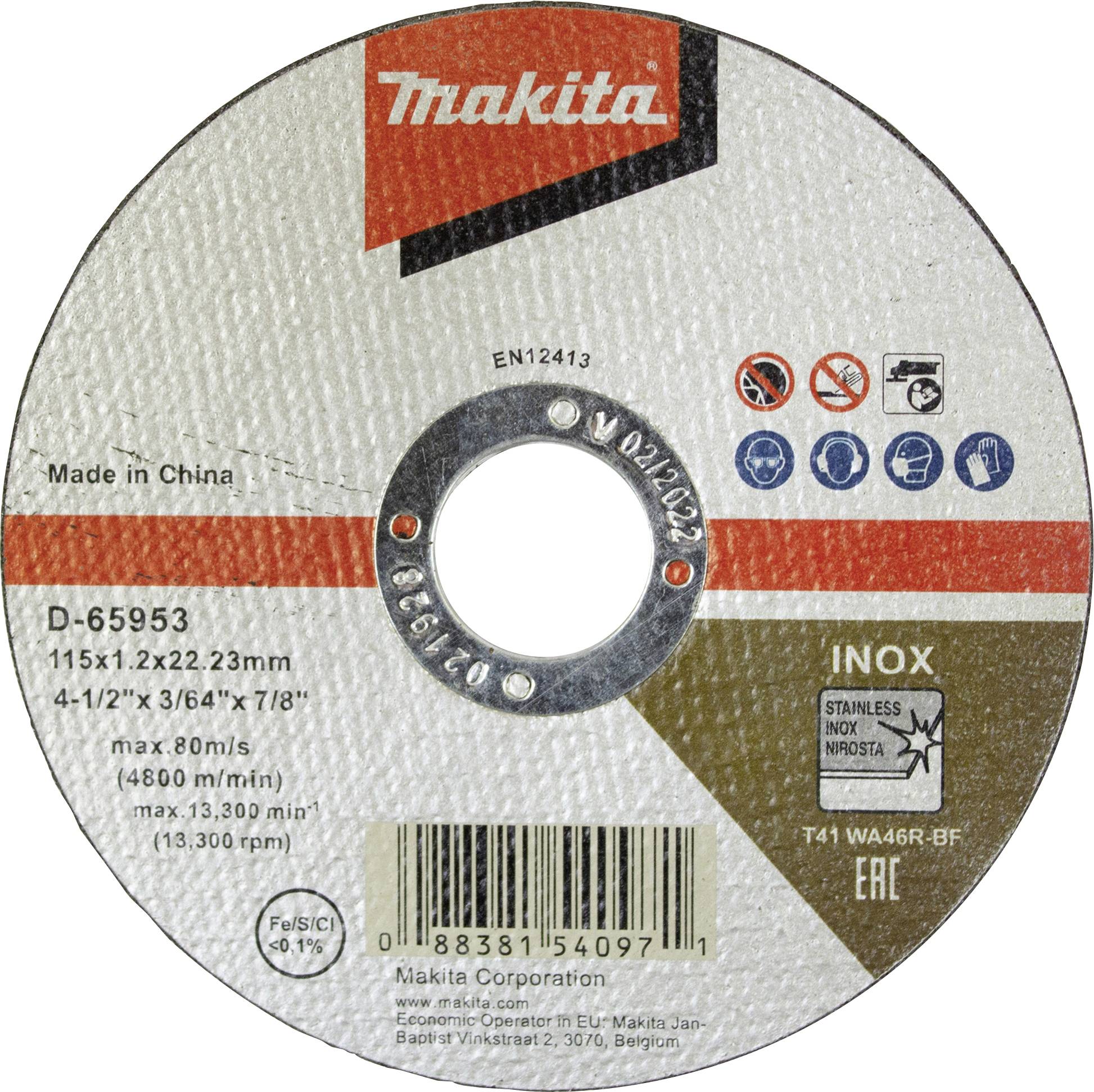 Makita D-65953 D-65953 Doorslijpschijf 115 mm 1 stuk(s)-0