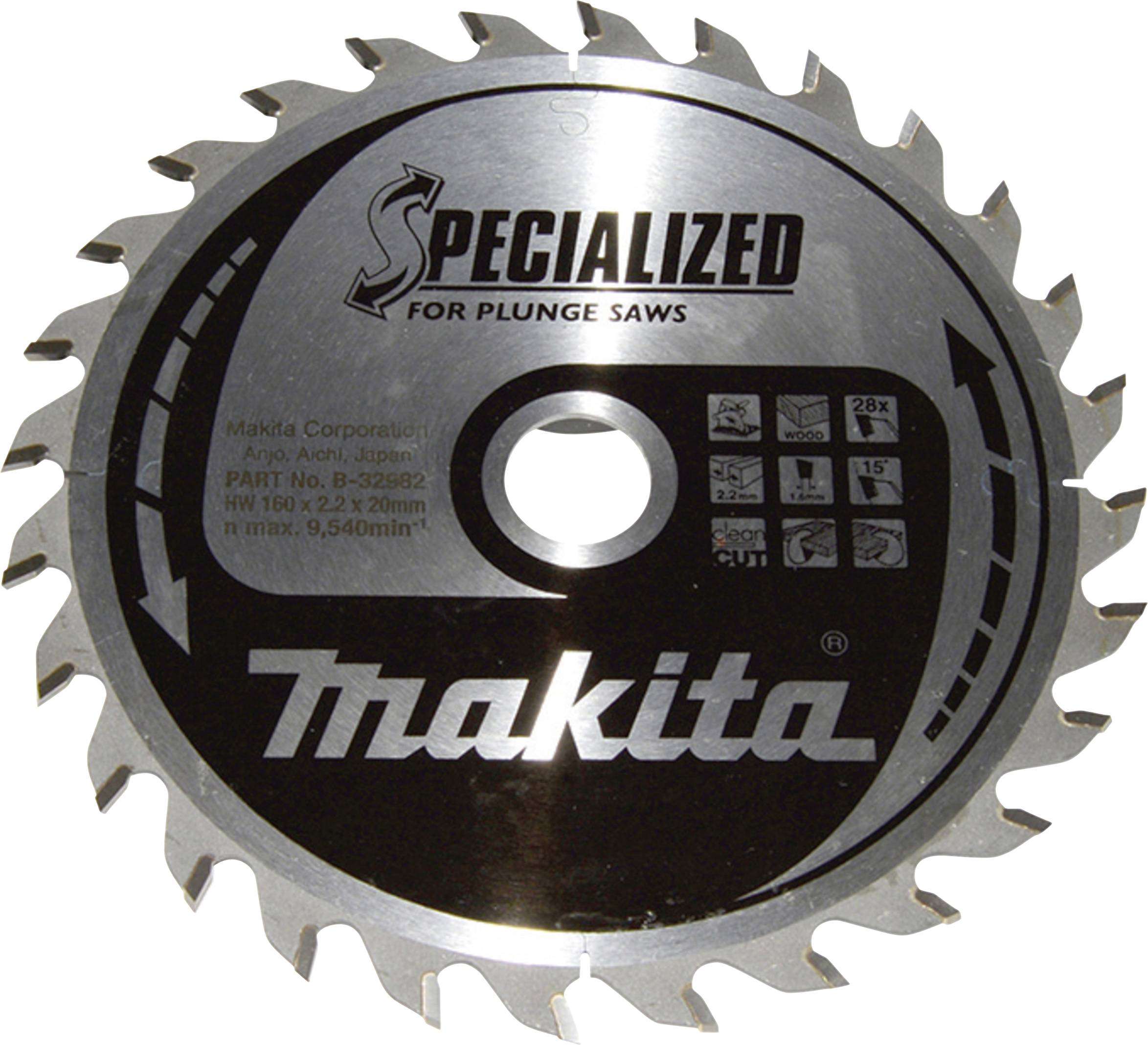 Makita B-32982 B-32982 Cirkelzaagblad 160 x 20 x 2.2 mm 1 stuk(s)-0