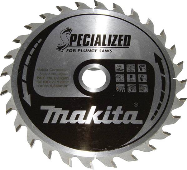 Makita B-32982 B-32982 Cirkelzaagblad 160 x 20 x 2.2 mm 1 stuk(s)