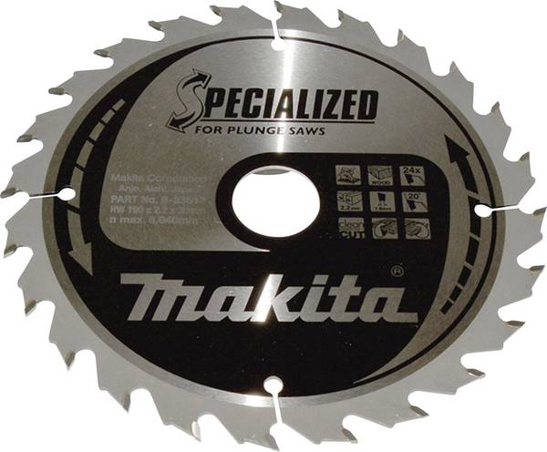 Makita B-33613 Cirkelzaagblad 190 x 30 x 2.2 mm Aantal tanden: 24 1 stuk(s)