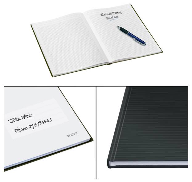 Leitz 46640095 Notitieboek Geruit Zwart Aantal pagina's: 80 DIN A4-1