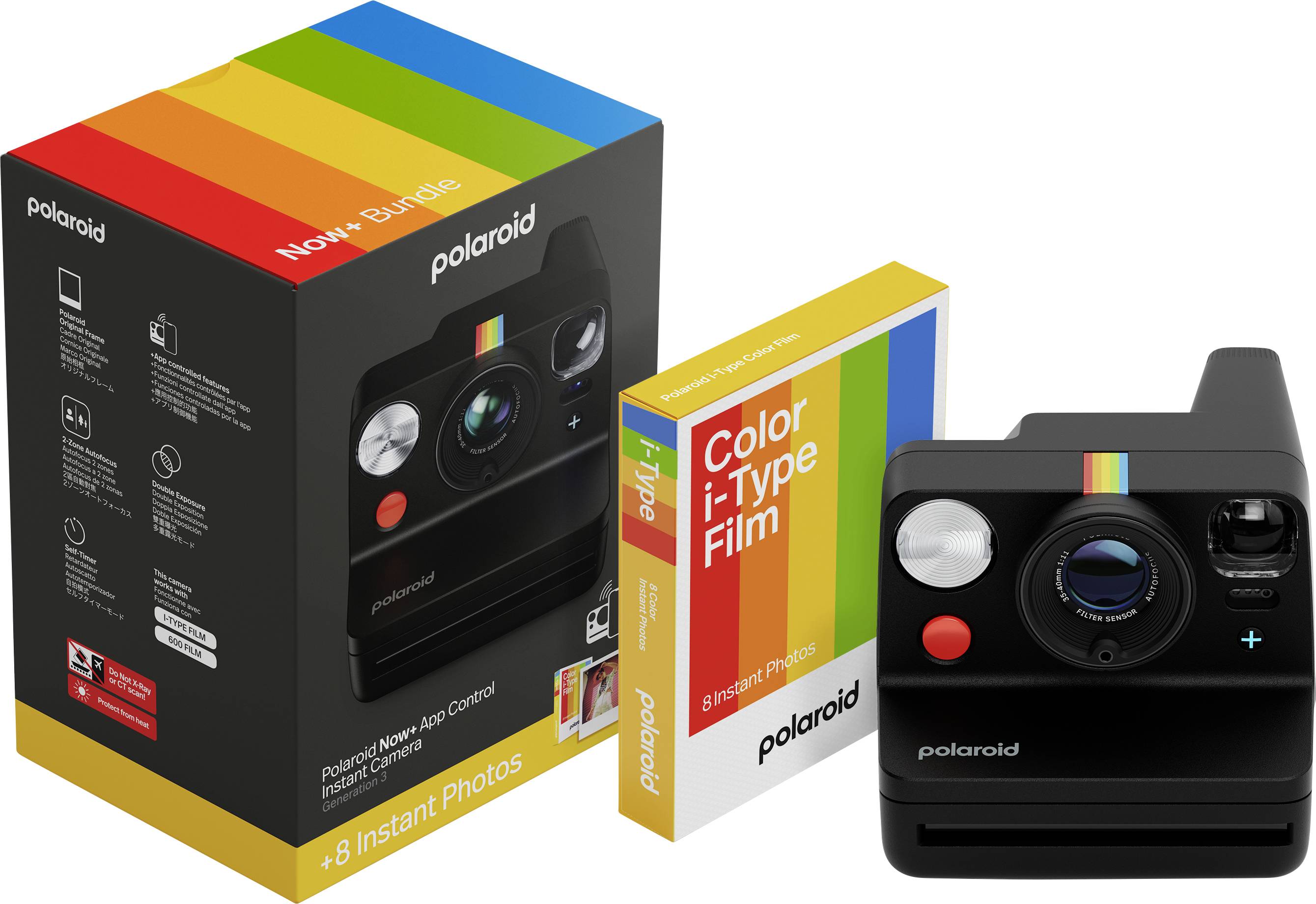 Polaroid Everything Box Now+ Gen3 Black Polaroidcamera Zwart Geïntegreerde accu, Met ingebouwde flitser, Bluetooth-0