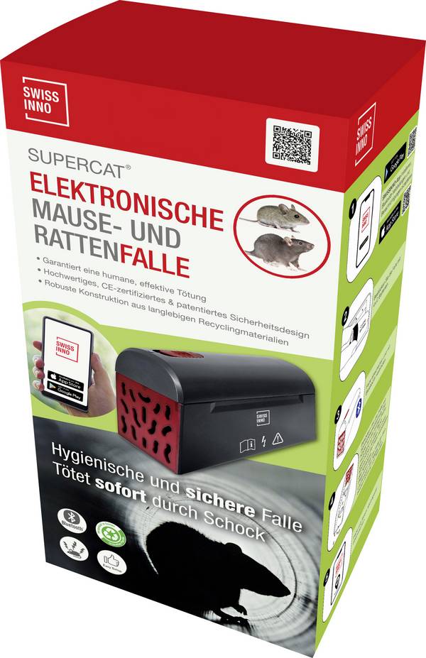 Swissinno Elektr. Maus-und Rattenfalle SuperCat mit Bluetooth Muizenval   1 stuk(s)
