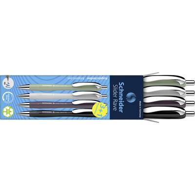 Schneider Schreibgeräte Slider Rave XB Trend 25, Box 4 Stück sortiert 132684 Balpen Kleur inkt: Blauw 4 stuk(s)-0
