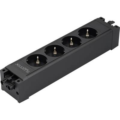 Sygonix SY-6872232 4-voudig Stekkerdoosmodule zonder schakelaar Zwart-0