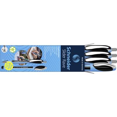 Schneider Schreibgeräte Box 3x Rave + 1x Memo schwarz 132674 Balpen Kleur inkt: Zwart 4 stuk(s)-0