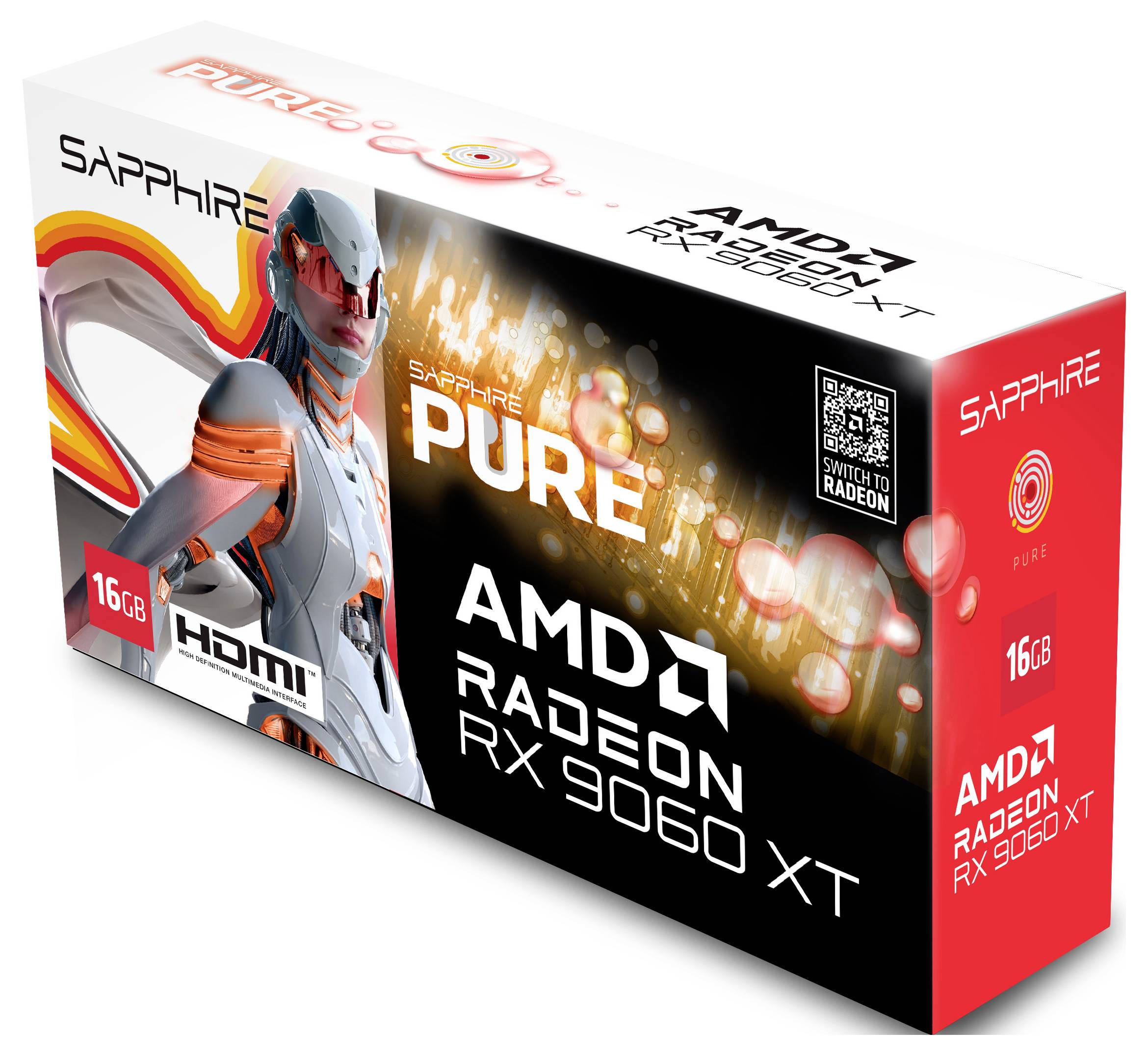 Sapphire AMD Radeon RX 9060 XT Videokaart Radeon RX 9060 XT 16 GB GDDR6-RAM PCIe x16 HDMI-5