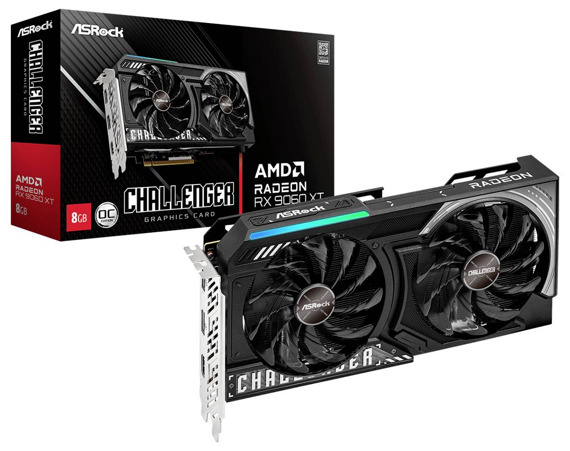 Grafische kaart. Asrock RX9060XT Challenger 8GB OC-1
