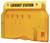 Oranje 'Lockout Station' behuizing voor het opslaan van lockout-tagout apparaten, voorzien van haken voor het ophangen van uitrusting.