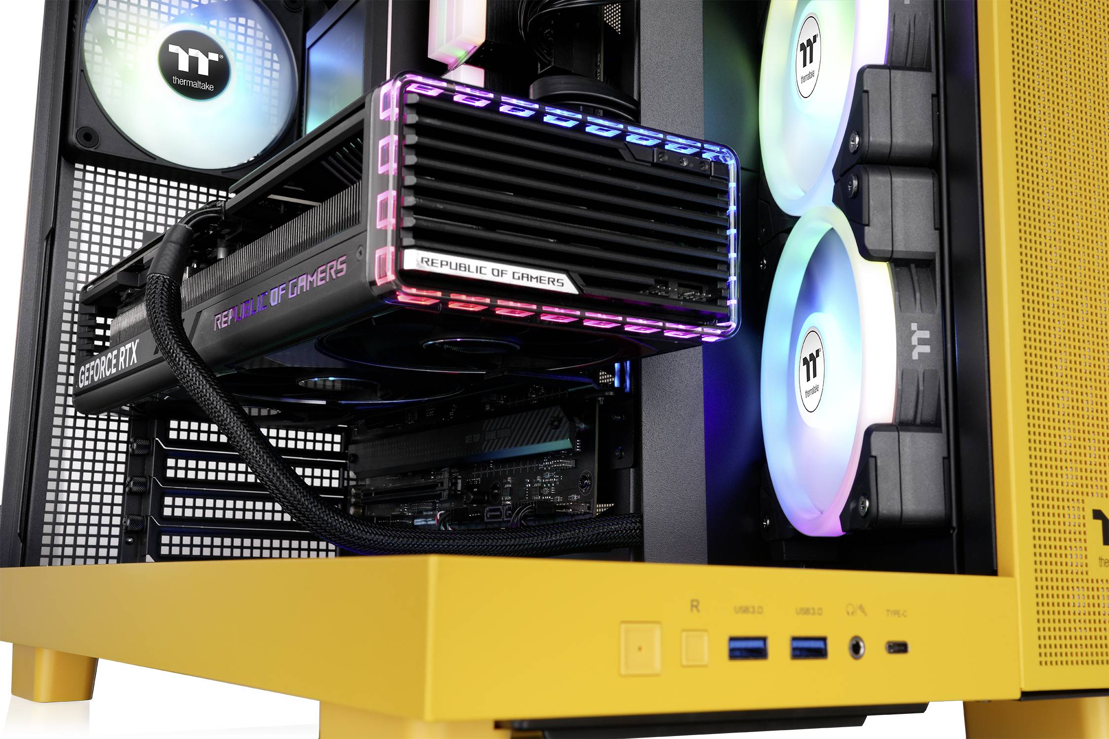 Thermaltake View 380 XL TG ARGB Bumblebee Midi-tower PC-behuizing Geel-19
