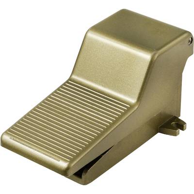 Een bronzen, wigvormige deurstop met een geprofileerd oppervlak, ontworpen om deuren open te houden.