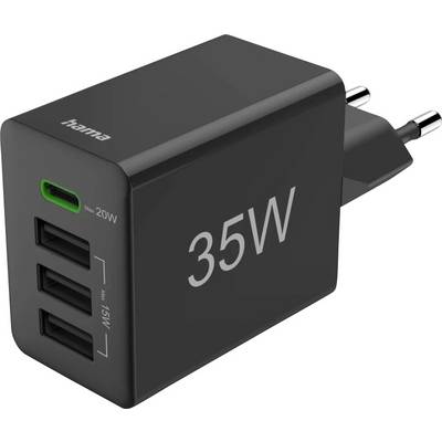Hama USB-oplader 35.00 W USB-C bus USB PD 3.0 Zwart Thuis USB Power Delivery (USB-PD)-0