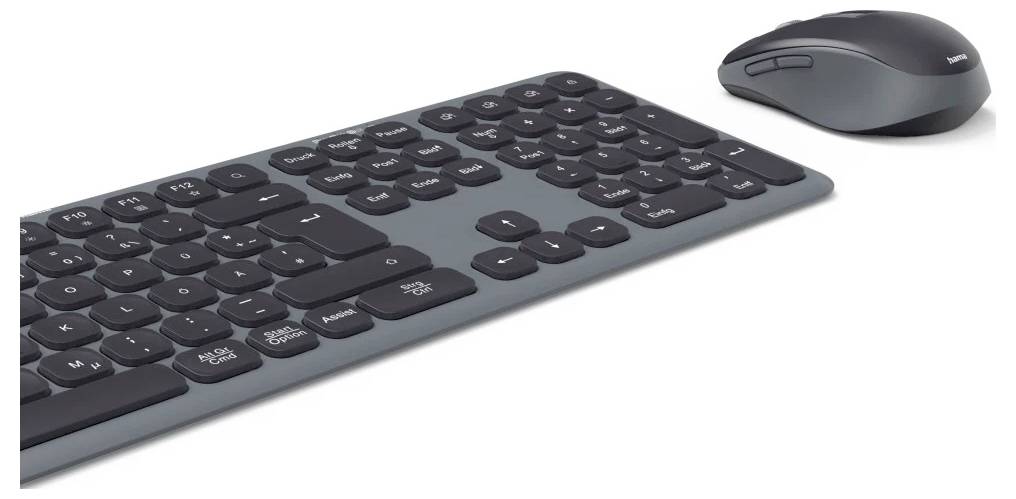 Hama Multi-Device-Tastatur-Maus-Set "WKM-550", kabellos, Funk/BT, SW, QWERTZ DE Set met toetsenbord en muis Draadloos QW-6