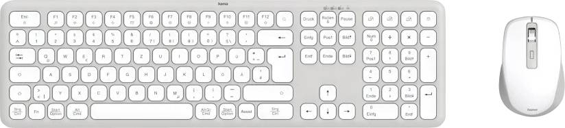 Hama Multi-Device-Tastatur-Maus-Set "WKM-550", kabellos, Funk/BT, WS, QWERTZ DE Set met toetsenbord en muis Draadloos QW-0