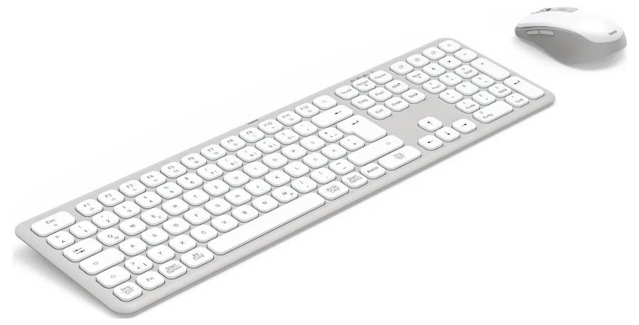 Hama Multi-Device-Tastatur-Maus-Set "WKM-550", kabellos, Funk/BT, WS, QWERTZ DE Set met toetsenbord en muis Draadloos QW-3