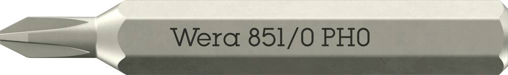 Wera 05058121001 851 Micro Kruis-bit Aandrijving: 1/4" (6,3 mm) Uitvoering: Kruiskop Phillips PH 0 30 mm-0