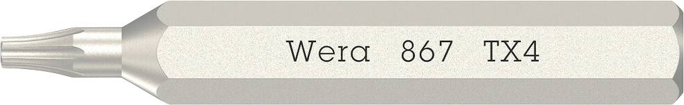 Wera 05058102001 867 Micro TORX® Torx-bit Aandrijving: 1/4" (6,3 mm) Uitvoering: Torx TX 4 30 mm-0