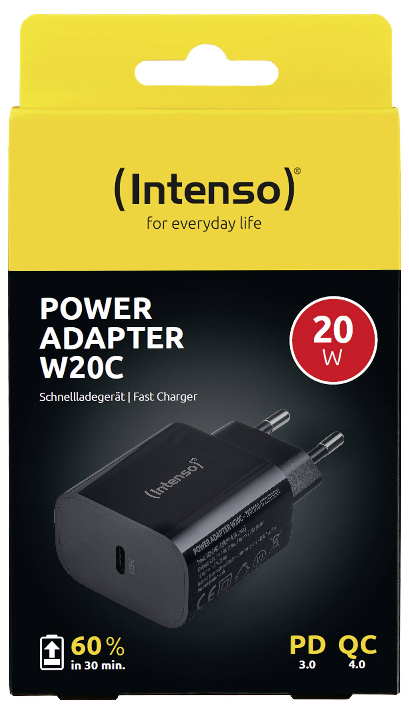 Intenso W20C black USB-C-adapter 20 W USB-C Zwart-1