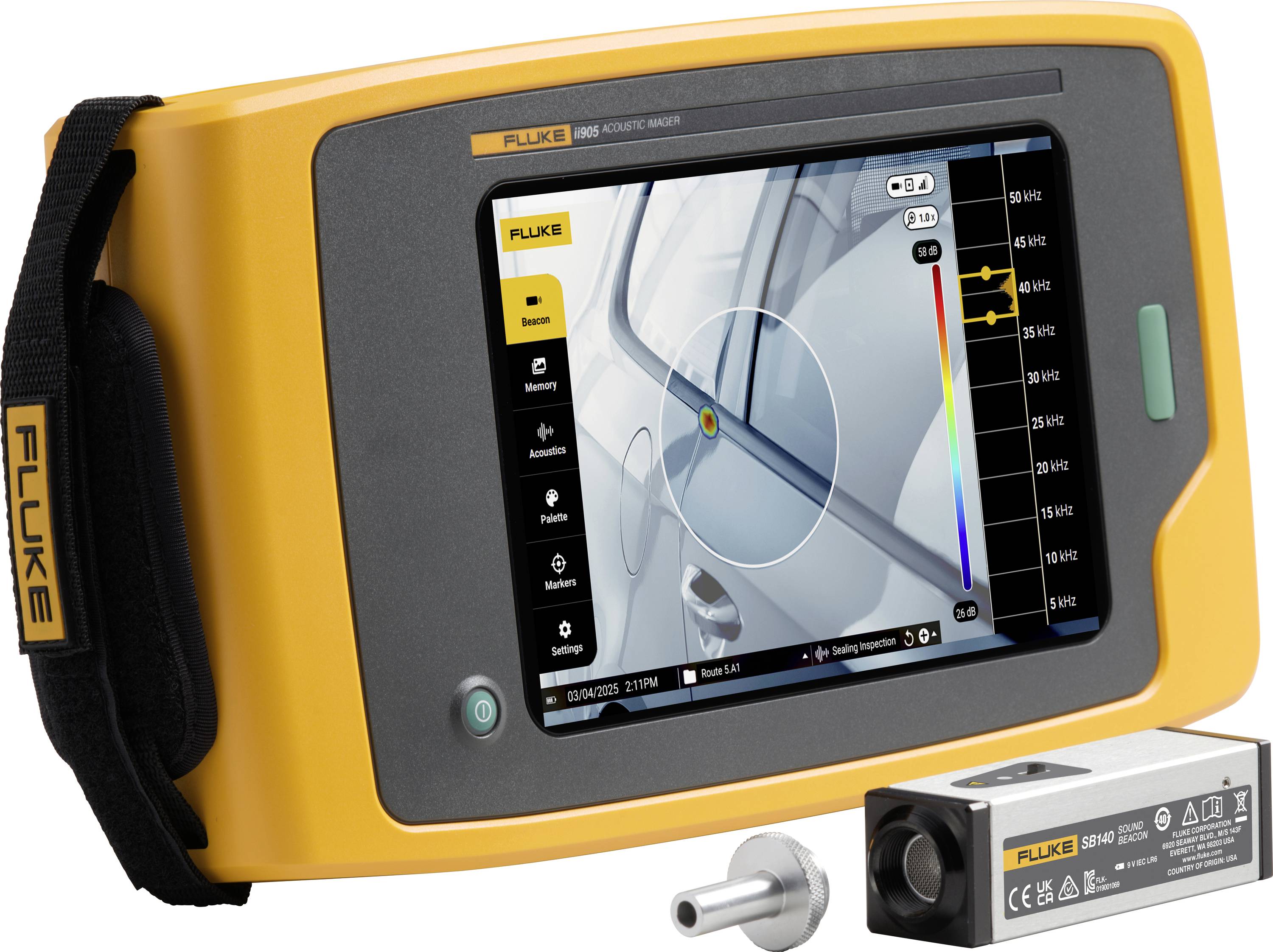 Fluke FLK-II905/SB140/FPC Geluidscamera Kleurenscherm 15.4 - 115.2 dB 2 Hz - 52 Hz USB-C, WiFi-0