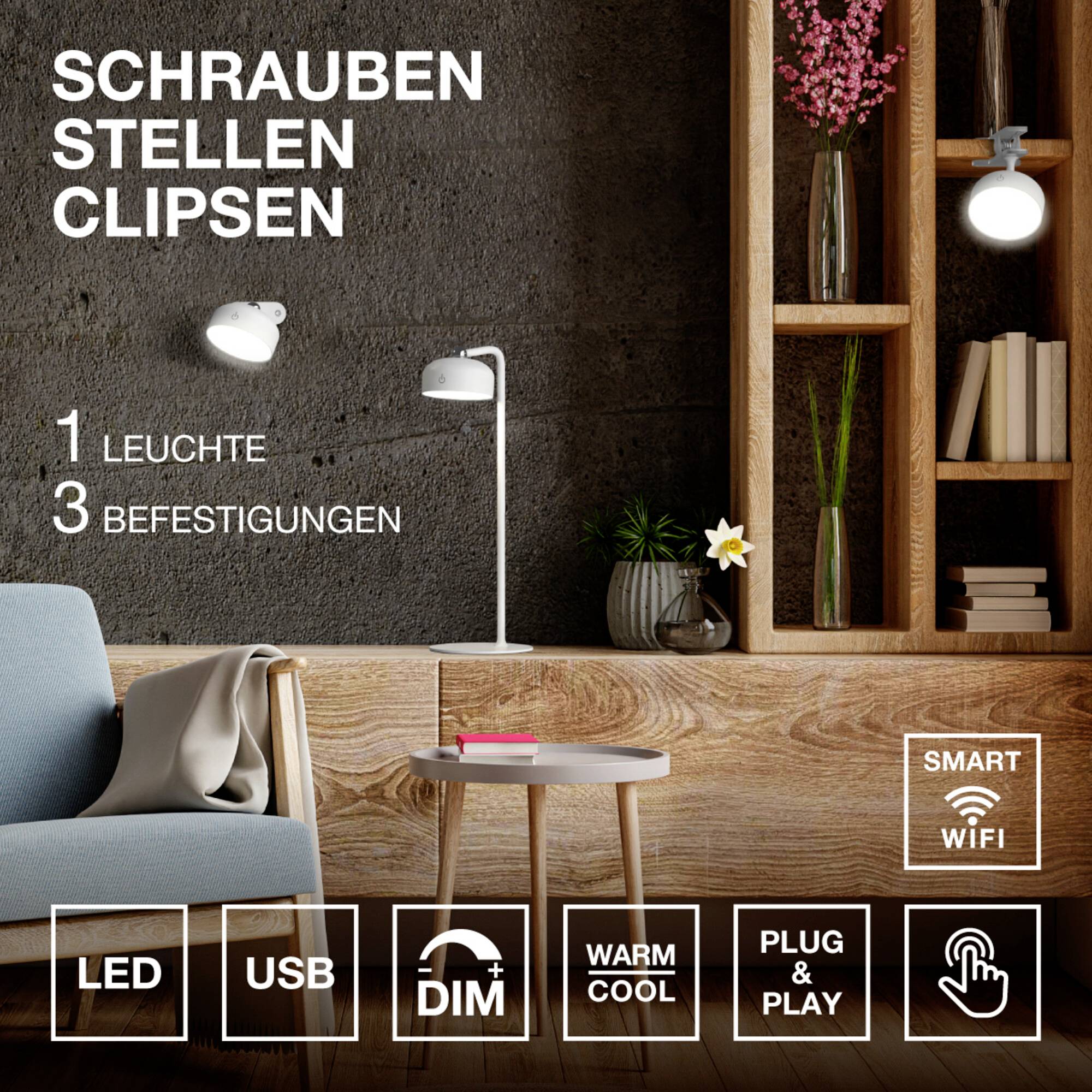 OSRAM HOMELIGHTING DECOR HELPER GADGET 830 USB Black 4058075849242 Wandlamp 1.80 W Zwart-5