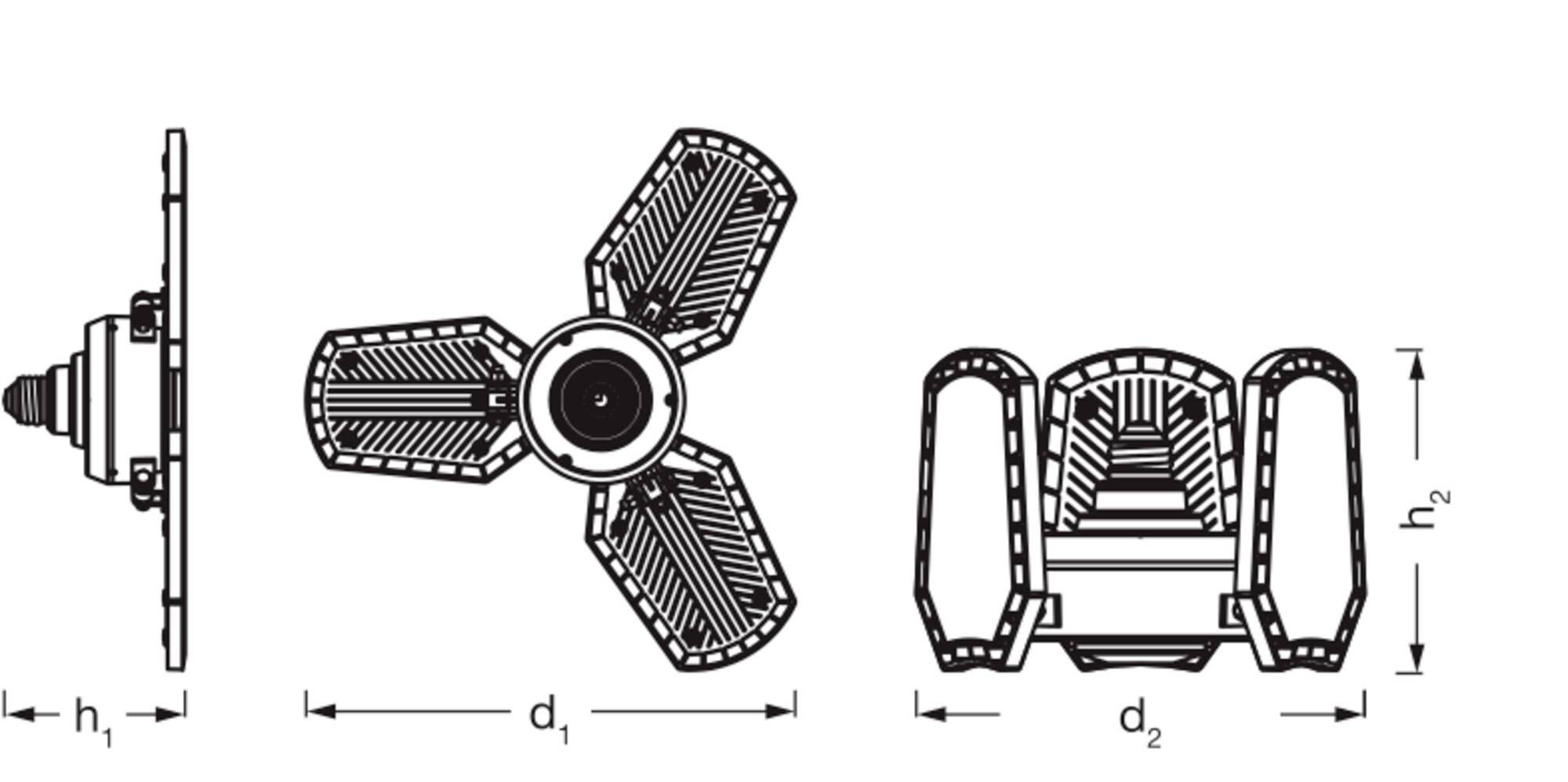 OSRAM HOMELIGHTING Highbay Blade E27 40W 840 E27 Black 4099854429293 Uplight Energielabel: F (A - G) E27 40 W Zwart-3