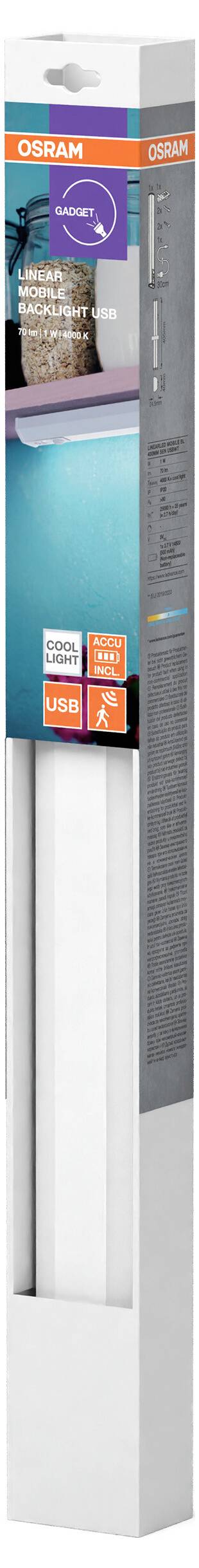 OSRAM HOMELIGHTING Linear LED Mobile Backlight sensor 400mm LED-onderbouwlamp met bewegingsmelder LED Neutraalwit-2