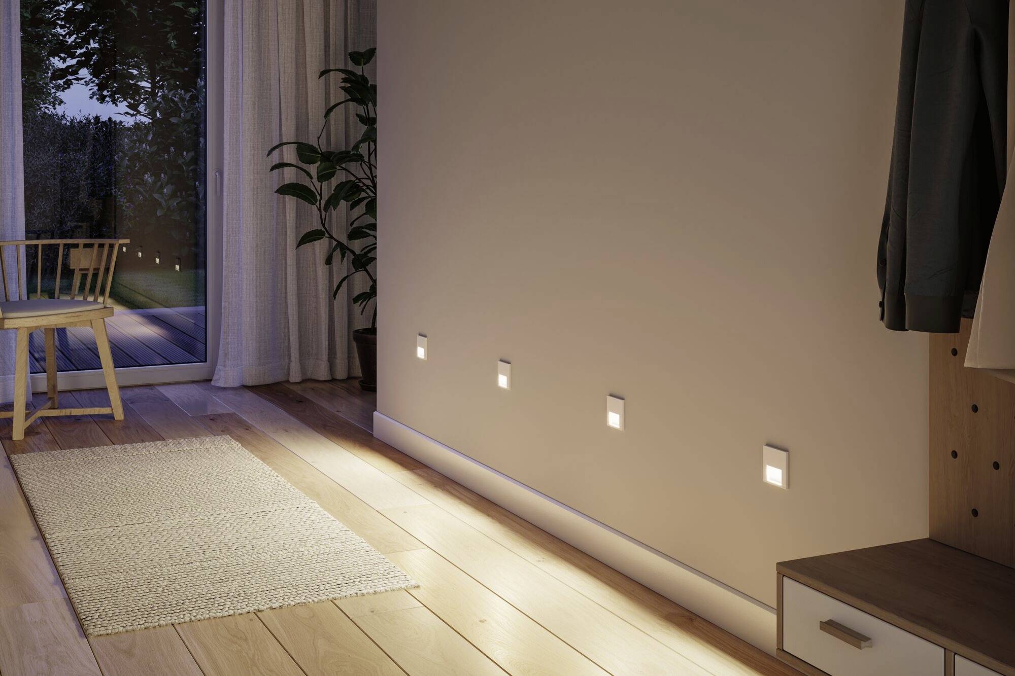 Paulmann 80002 LED Wandeinbauleuchte Tsaro eckig 80x36mm Wandinbouwarmatuur LED 1 W Wit (mat)-8