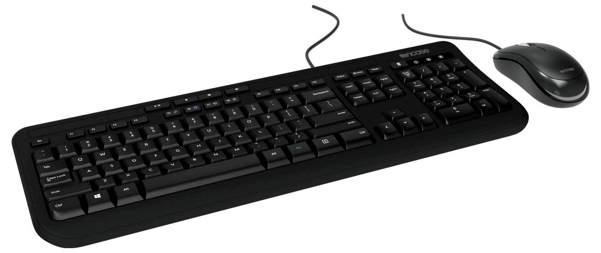 Incase Wired Desktop 600 (Tastatur & Maus) Set met toetsenbord en muis Kabelgebonden QWERTZ, Duits Zwart-2