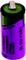 Een paarse en groene cilindrische lithiumbatterij met het label 'Tadiran High Energy 3,6 volt, SL-361 PBDH'.