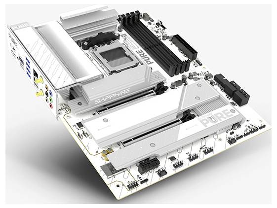 Sapphire PURE X870A Moederbord Socket AMD AM5 Vormfactor ATX Moederbord chipset AMD® X870-3